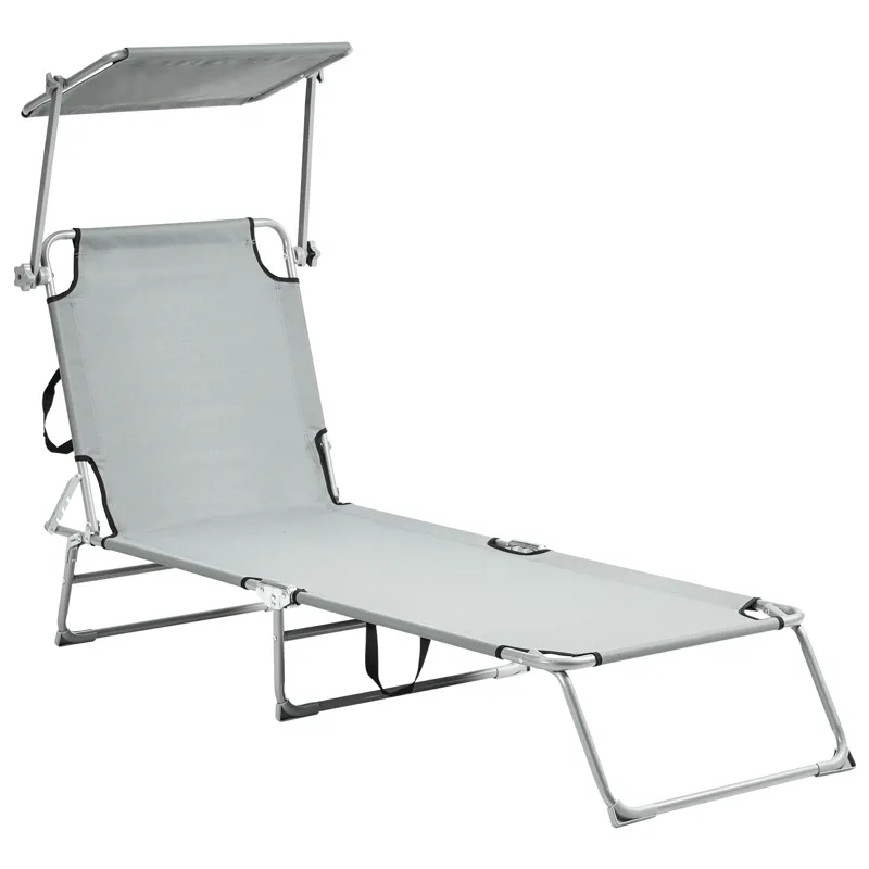 Solstol utomhus Foligno Stål - Grå/Silver - Utemöbler - Utestol & trädgårdsstol - Solsäng & Solvagnar