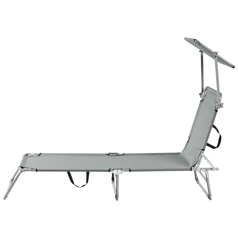 Solstol utomhus Foligno Stål - Grå/Silver - Utemöbler - Utestol & trädgårdsstol - Solsäng & Solvagnar