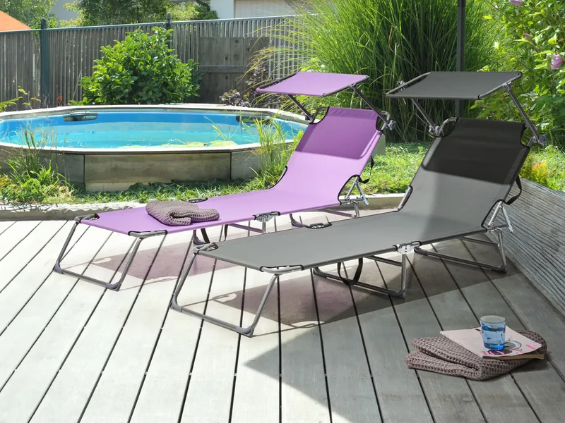 Solstol utomhus Foligno Stål - Grå/Silver - Utemöbler - Utestol & trädgårdsstol - Solsäng & Solvagnar