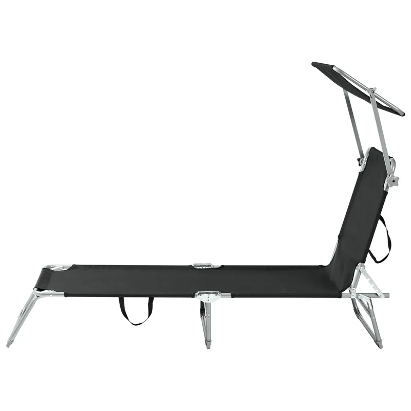 Solstol utomhus Foligno Stål - Svart/Silver - Utemöbler - Utestol & trädgårdsstol - Solsäng & Solvagnar