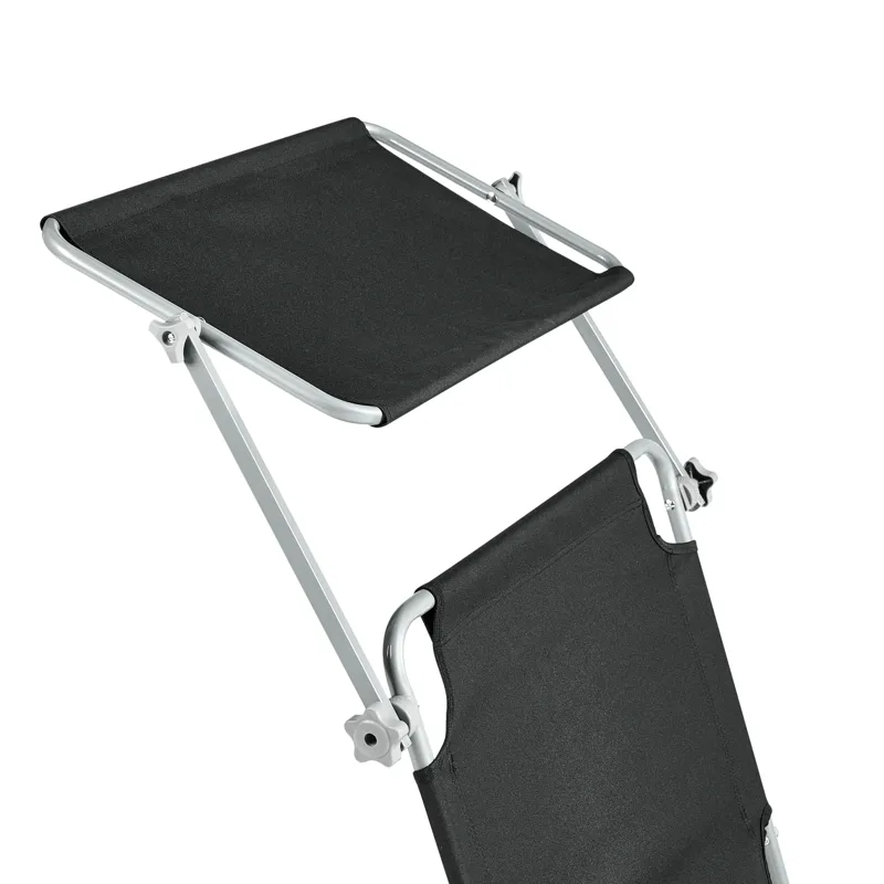 Solstol utomhus Foligno Stål - Svart/Silver - Utemöbler - Utestol & trädgårdsstol - Solsäng & Solvagnar