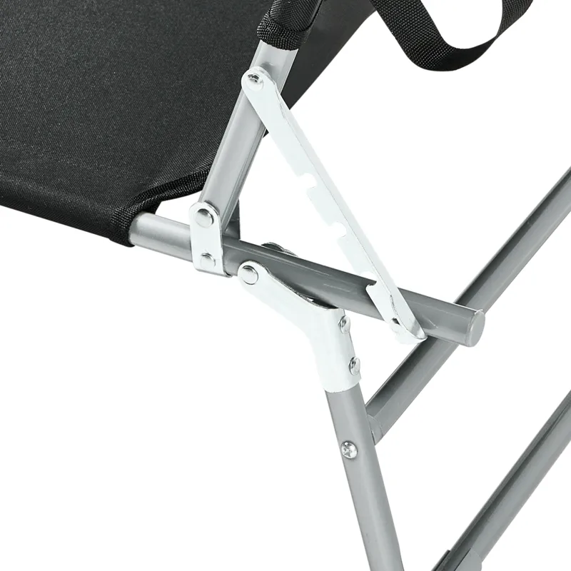 Solstol utomhus Foligno Stål - Svart/Silver - Utemöbler - Utestol & trädgårdsstol - Solsäng & Solvagnar