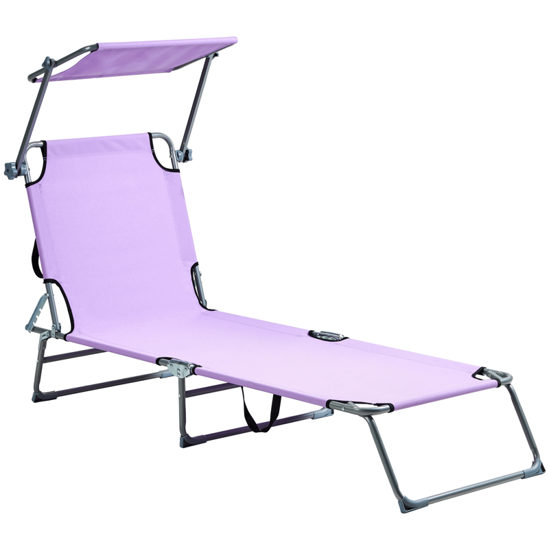 Solstol utomhus Foligno Stål - Violett/Silver - Utemöbler - Utestol & trädgårdsstol - Solsäng & Solvagnar