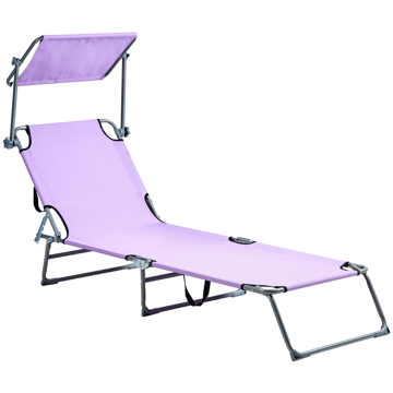 Solstol utomhus Foligno Stål - Violett/Silver - Utemöbler - Utestol & trädgårdsstol - Solsäng & Solvagnar