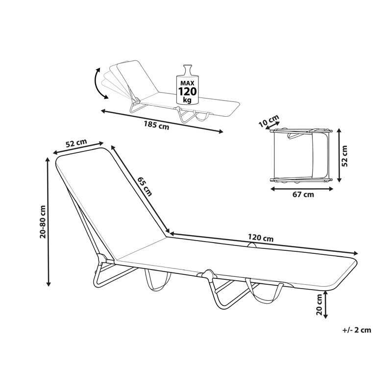 Solstol utomhus Kastoria - Beige/Vit - Utemöbler - Utestol & trädgårdsstol - Solsäng & Solvagnar