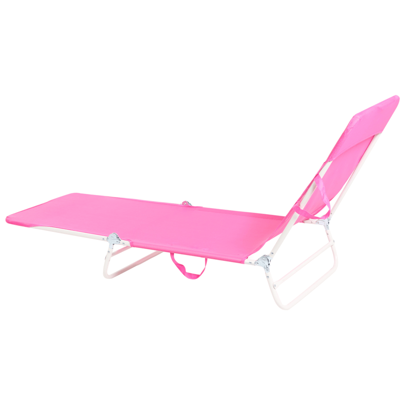 Solstol utomhus Kastoria Stål - Rosa/Vit - Utemöbler - Utestol & trädgårdsstol - Solsäng & Solvagnar