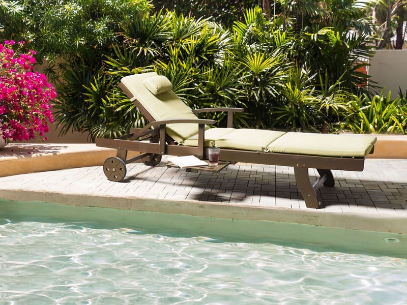 Solstol utomhus med Dyna Amantea Premium II Akaciaträ - Brun/Grön - Utemöbler - Utestol & trädgårdsstol - Solsäng & Solvagnar