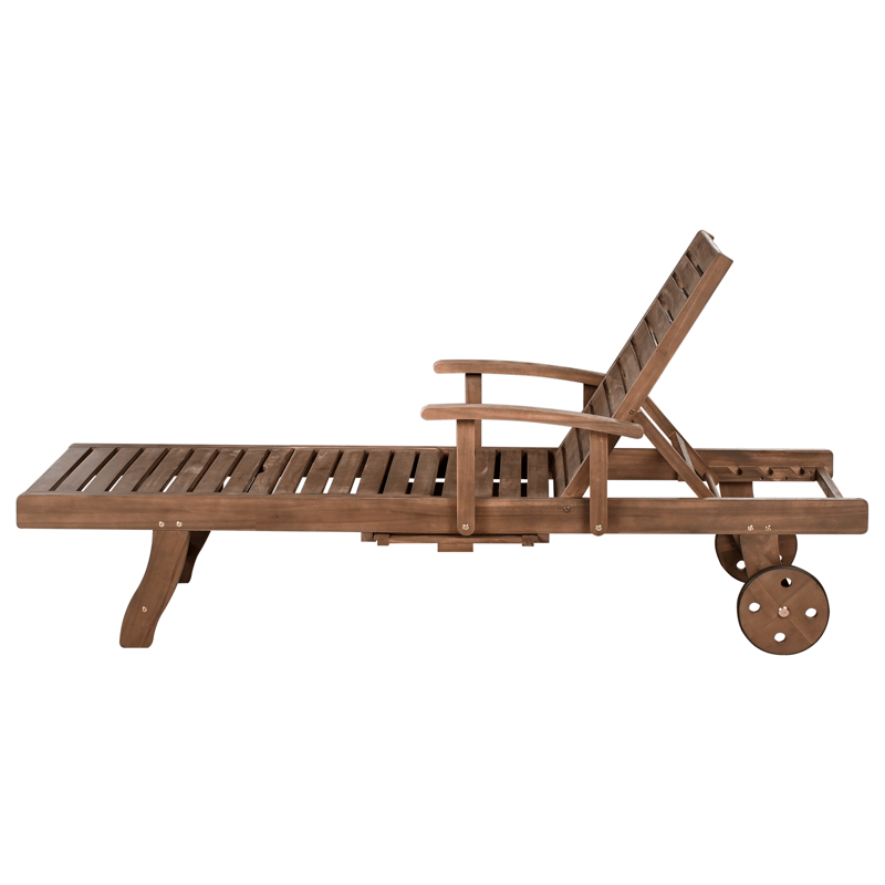 Solstol utomhus med Dyna Amantea Premium Akaciaträ - Brun/Grön - Utemöbler - Utestol & trädgårdsstol - Solsäng & Solvagnar
