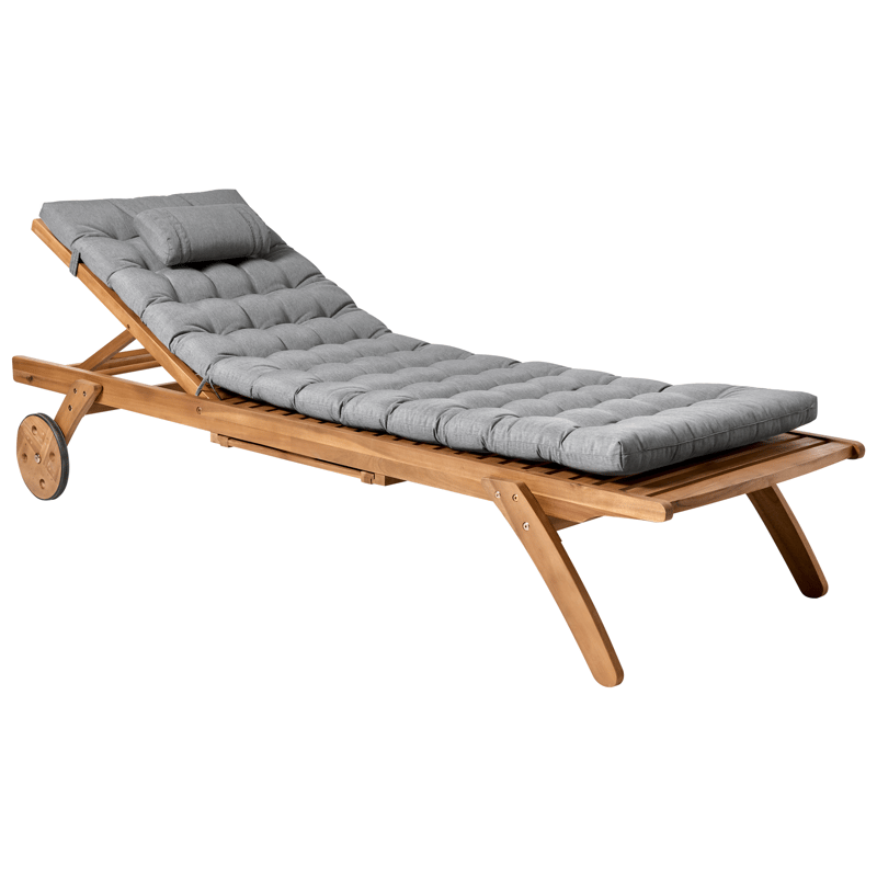 Solstol utomhus med Dyna Cesana Premium Akaciaträ - Brun/Grå - Utemöbler - Utestol & trädgårdsstol - Solsäng & Solvagnar