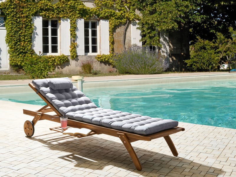 Solstol utomhus med Dyna Cesana Premium Akaciaträ - Brun/Grå - Utemöbler - Utestol & trädgårdsstol - Solsäng & Solvagnar