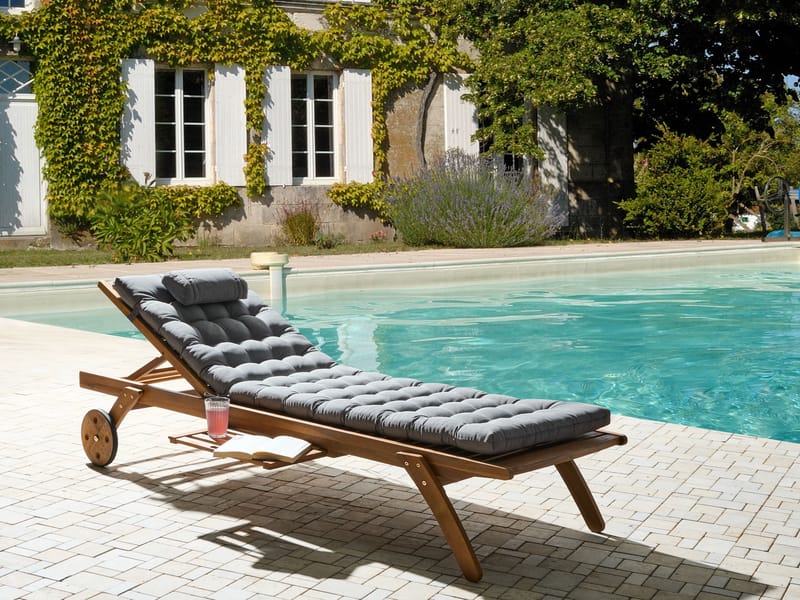 Solstol utomhus med Dyna Cesana Premium Akaciaträ - Brun/Grå - Utemöbler - Utestol & trädgårdsstol - Solsäng & Solvagnar