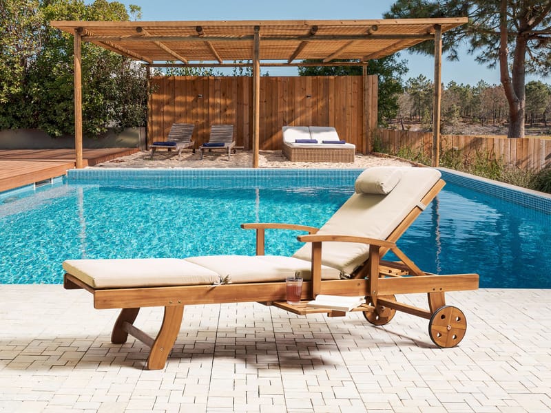 Solstol utomhus med Dyna Java Premium Akaciaträ - Brun/Taupe - Utemöbler - Utestol & trädgårdsstol - Solsäng & Solvagnar