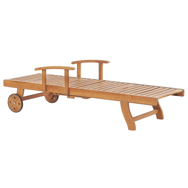 Solstol utomhus med Dyna Java Premium Akaciaträ - Brun/Ljusbeige - Utemöbler - Utestol & trädgårdsstol - Solsäng & Solvagnar