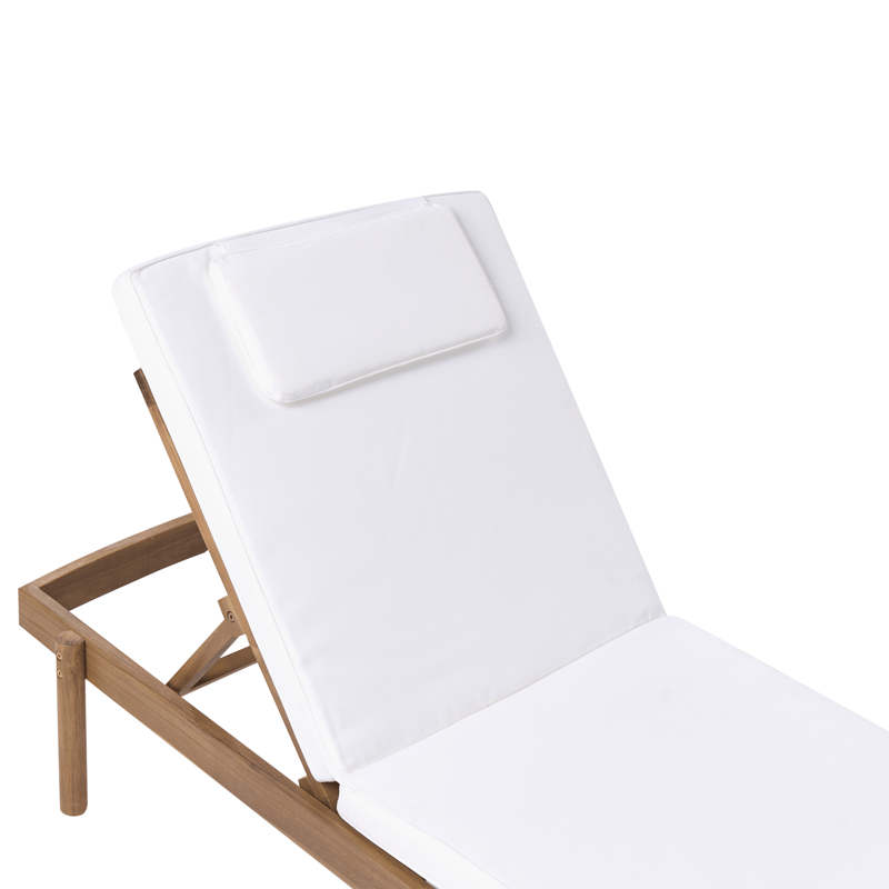 Solstol utomhus med Dyna Marcetelli Akaciaträ - Brun/Vit - Utemöbler - Utestol & trädgårdsstol - Solsäng & Solvagnar