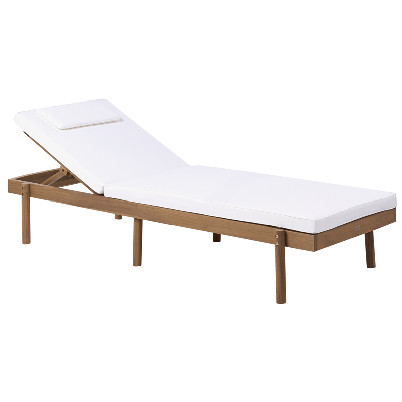 Solstol utomhus med Dyna Marcetelli Akaciaträ - Brun/Vit - Utemöbler - Utestol & trädgårdsstol - Solsäng & Solvagnar