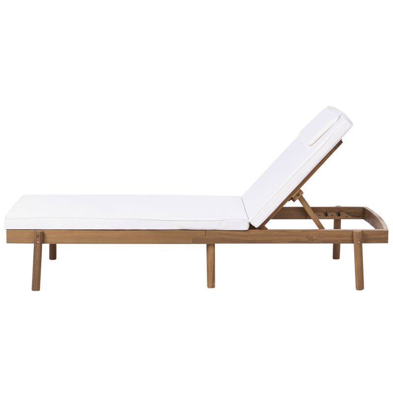 Solstol utomhus med Dyna Marcetelli Akaciaträ - Brun/Vit - Utemöbler - Utestol & trädgårdsstol - Solsäng & Solvagnar