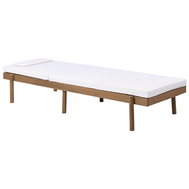 Solstol utomhus med Dyna Marcetelli Akaciaträ - Brun/Vit - Utemöbler - Utestol & trädgårdsstol - Solsäng & Solvagnar