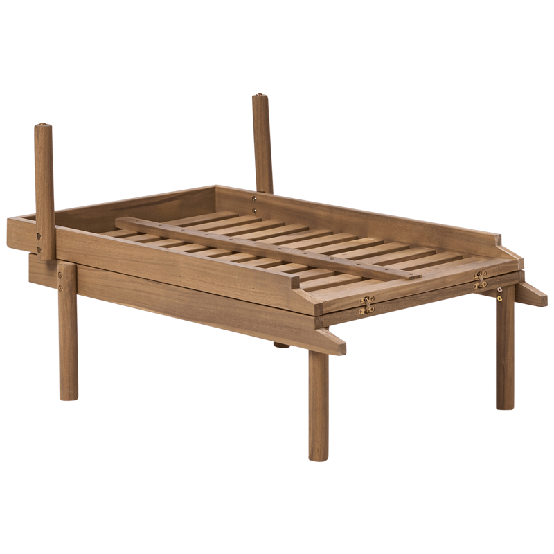 Solstol utomhus med Dyna Marcetelli Akaciaträ - Brun/Vit - Utemöbler - Utestol & trädgårdsstol - Solsäng & Solvagnar