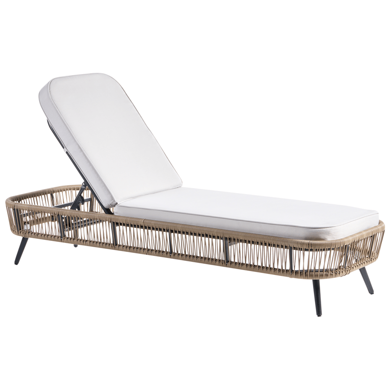 Solstol utomhus med Dyna Zeri Konstrotting - Beige - Utemöbler - Utestol & trädgårdsstol - Solsäng & Solvagnar