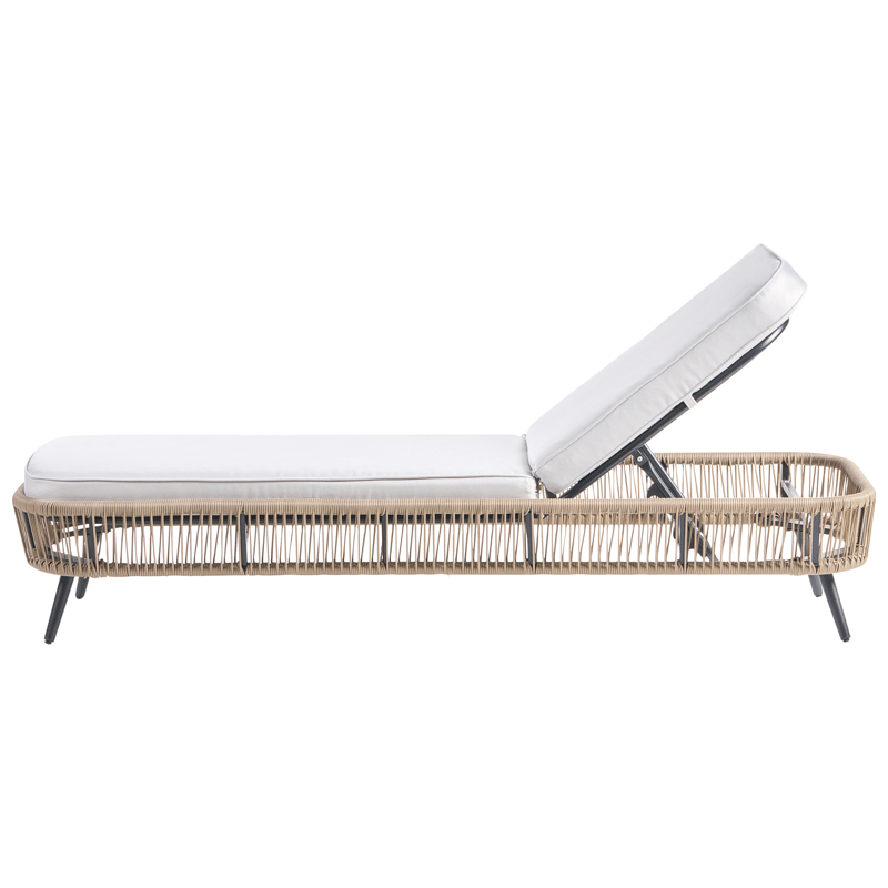 Solstol utomhus med Dyna Zeri Konstrotting - Beige - Utemöbler - Utestol & trädgårdsstol - Solsäng & Solvagnar