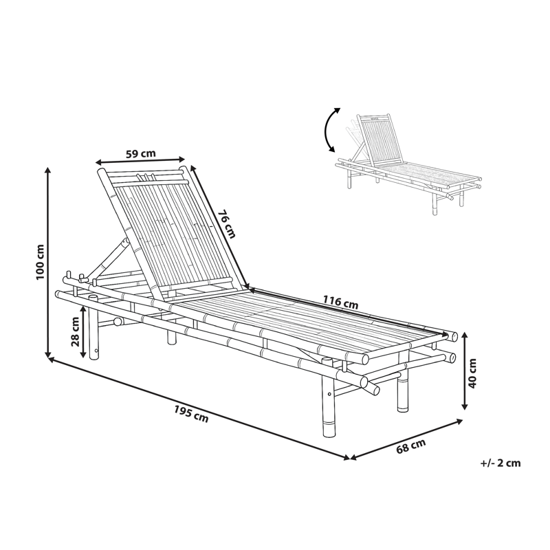 Solstol utomhus Sulmona Bambuträ - Brun - Utemöbler - Utestol & trädgårdsstol - Solsäng & Solvagnar