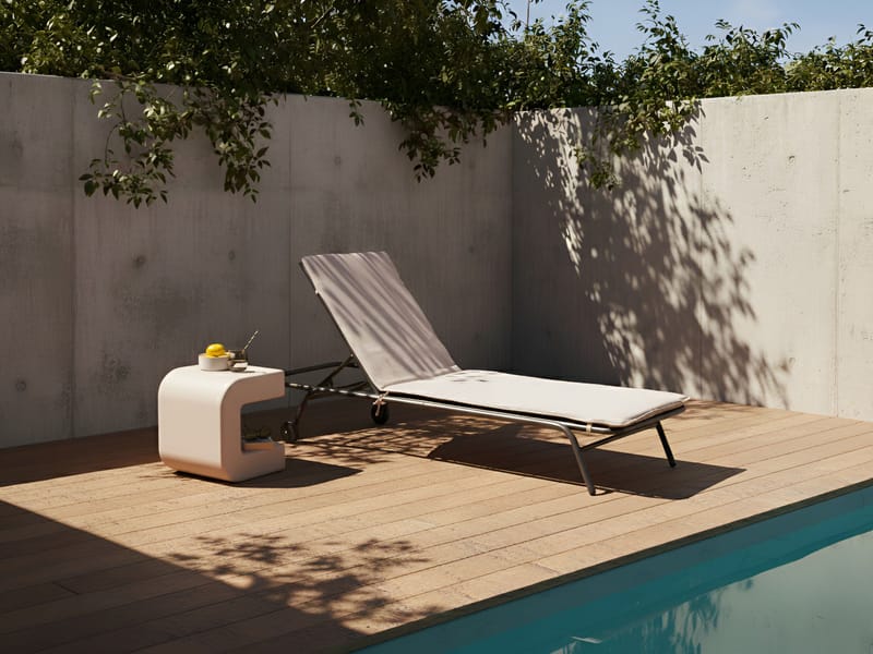 Solstol utomhus Volterra Stål - Beige/Grå - Utemöbler - Utestol & trädgårdsstol - Solsäng & Solvagnar