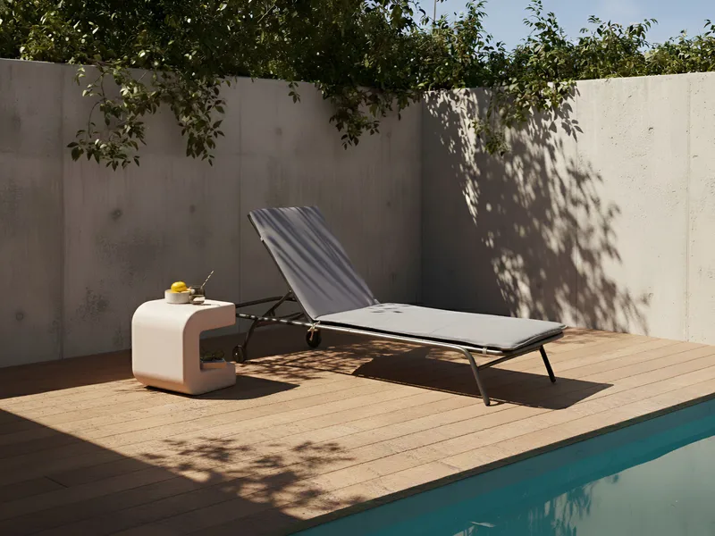 Solstol utomhus Volterra Stål - Grå - Utemöbler - Utestol & trädgårdsstol - Solsäng & Solvagnar