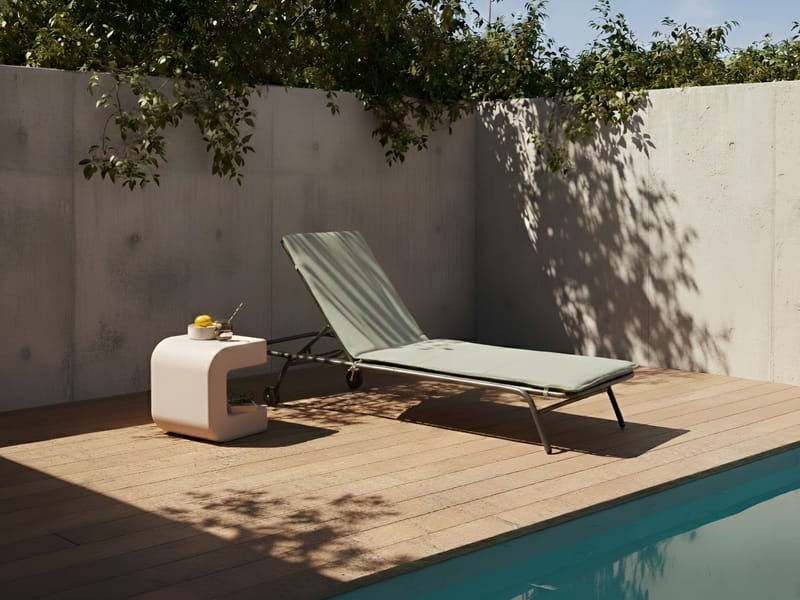 Solstol utomhus Volterra Stål - Grön/Grå - Utemöbler - Utestol & trädgårdsstol - Solsäng & Solvagnar