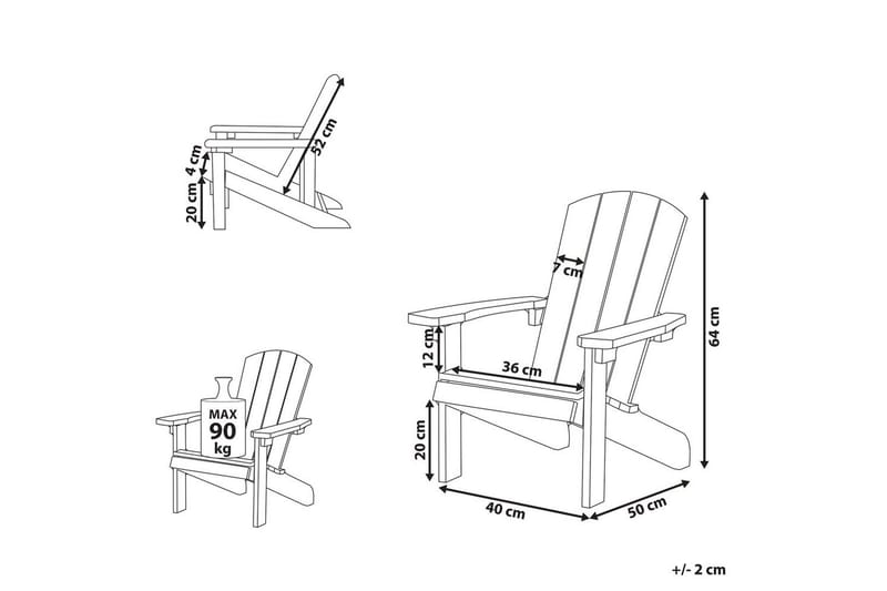 Barnstol Adirondack - Rosa - Utemöbler - Utestol & trädgårdsstol - Solstolar - Däckstol