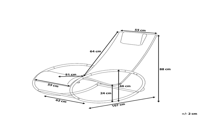 Campo Solstol 62 cm - Grå - Solstolar