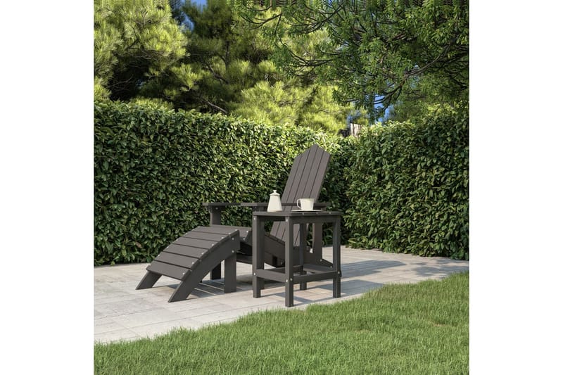 Adirondack bord antracit 38x38x46 cm HDPE - Antracit - Utemöbler - Utestol & trädgårdsstol - Solstolar - Däckstol