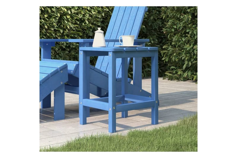 Adirondack bord aquablå 38x38x46 cm HDPE - Blå - Utemöbler - Utestol & trädgårdsstol - Solstolar - Däckstol
