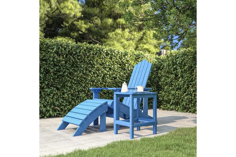 Adirondack bord aquablå 38x38x46 cm HDPE - Blå - Utemöbler - Utestol & trädgårdsstol - Solstolar - Däckstol