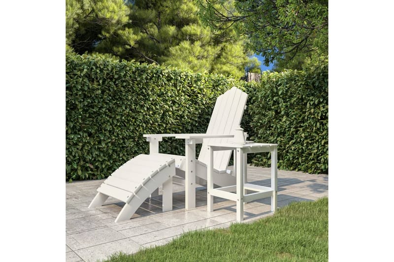 Adirondack bord vit 38x38x46 cm HDPE - Vit - Utemöbler - Utestol & trädgårdsstol - Solstolar - Däckstol