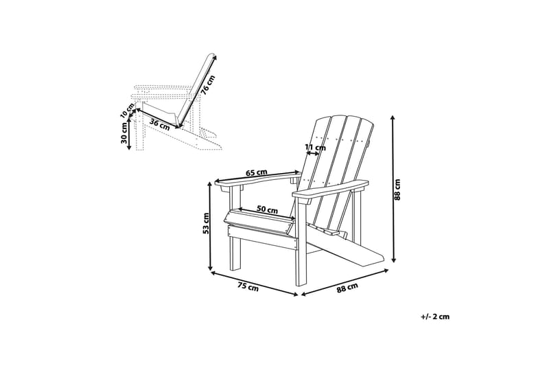 Adirondack Däckstol 88|75|88 cm - Grå - Utemöbler - Utestol & trädgårdsstol - Solstolar - Däckstol