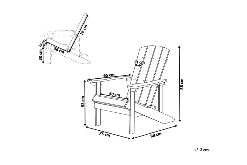 Adirondack Däckstol 88|75|88 cm - Grön - Däckstol