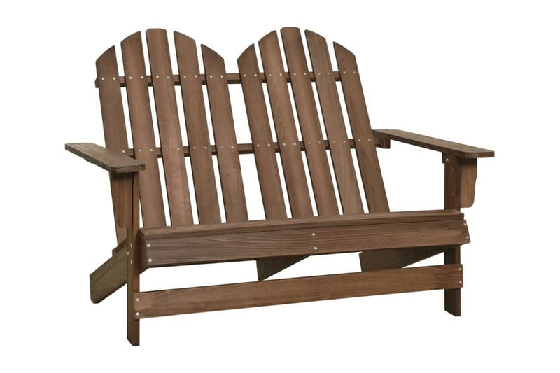 Adirondackstol 2-sits massivt granträ brun - Brun - Utemöbler - Utestol & trädgårdsstol - Solstolar - Däckstol