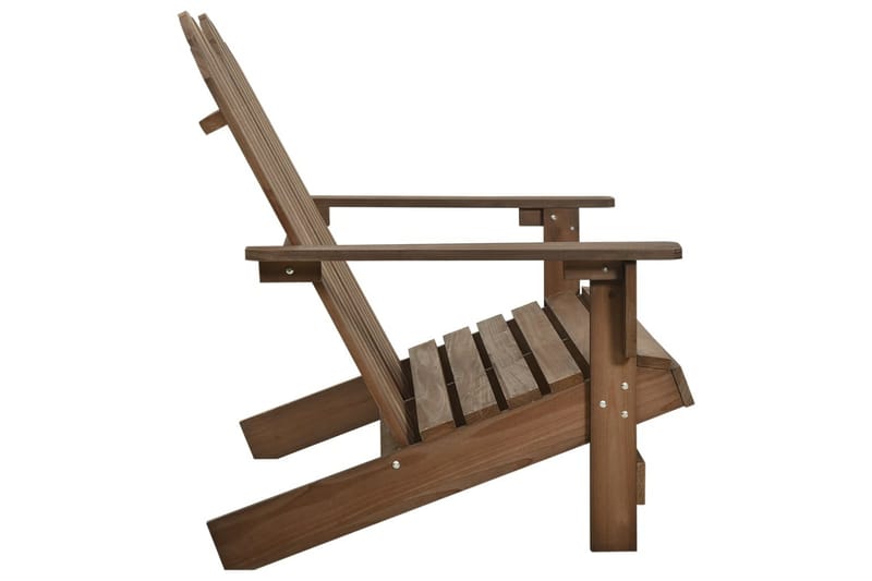 Adirondackstol 2-sits massivt granträ brun - Brun - Utemöbler - Utestol & trädgårdsstol - Solstolar - Däckstol