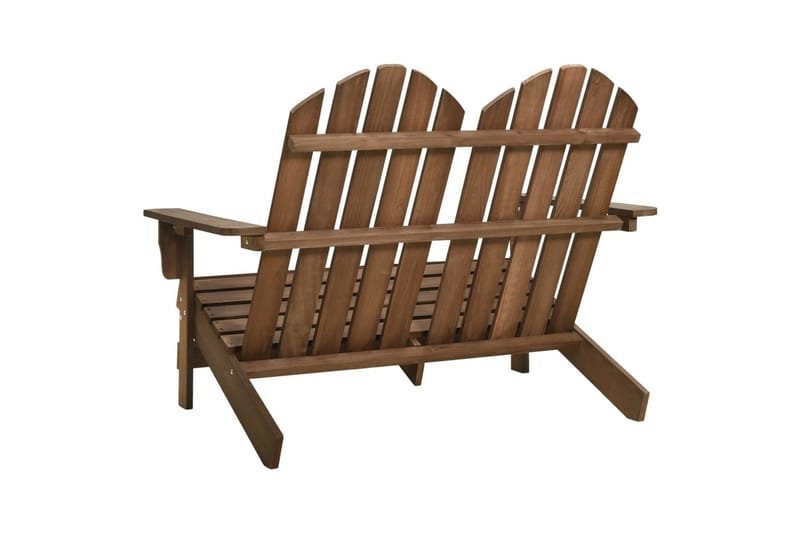 Adirondackstol 2-sits massivt granträ brun - Brun - Utemöbler - Utestol & trädgårdsstol - Solstolar - Däckstol