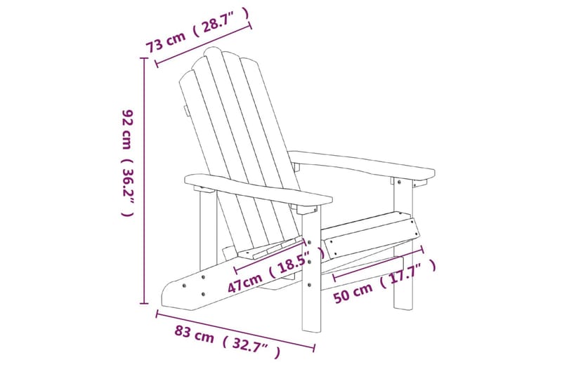 Adirondackstol HDPE antracit - Antracit - Utemöbler - Utestol & trädgårdsstol - Solstolar - Däckstol