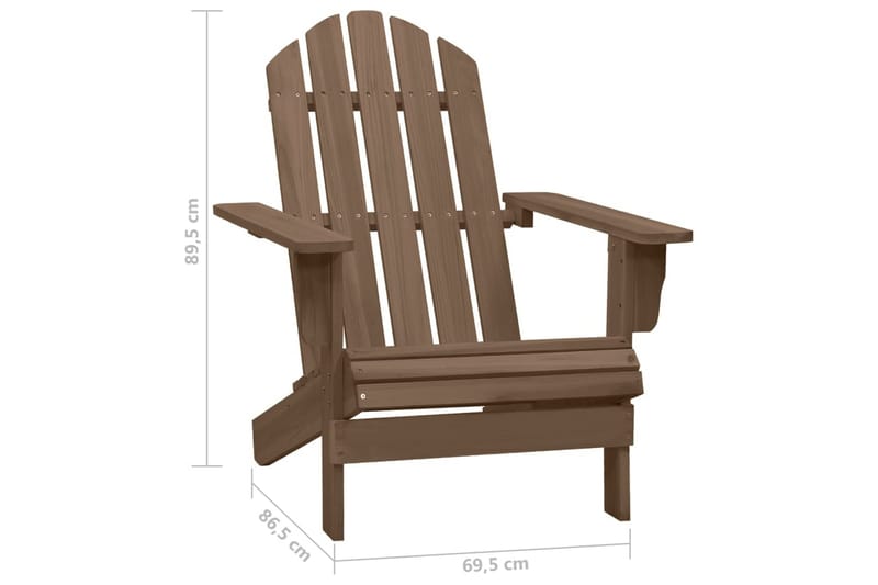 Adirondackstol med bord massivt granträ brun - Brun - Utemöbler - Utestol & trädgårdsstol - Solstolar - Däckstol