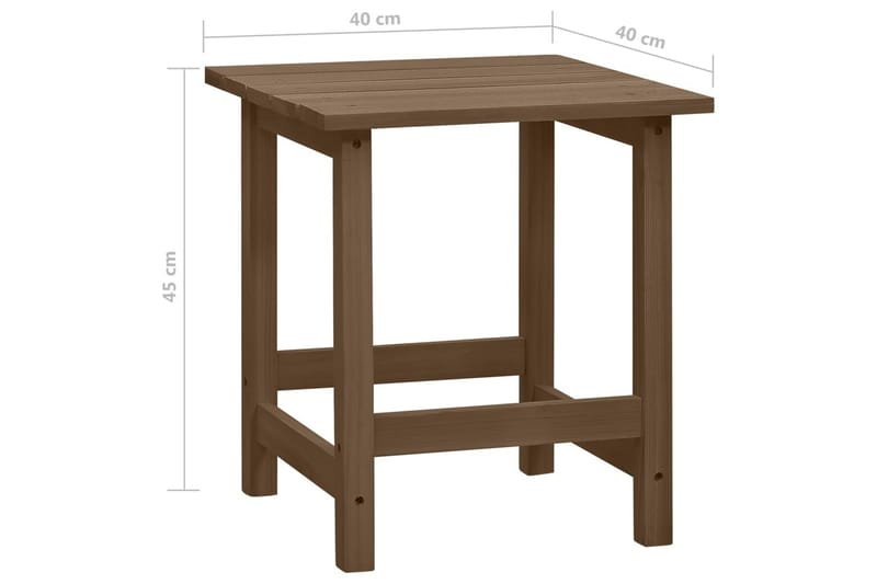 Adirondackstol med bord massivt granträ brun - Brun - Däckstol