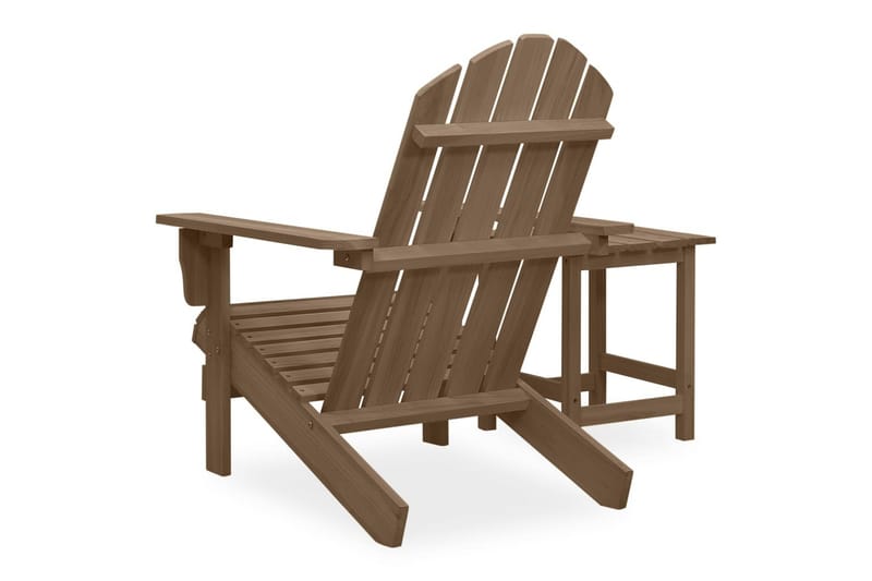 Adirondackstol med bord massivt granträ brun - Brun - Utemöbler - Utestol & trädgårdsstol - Solstolar - Däckstol