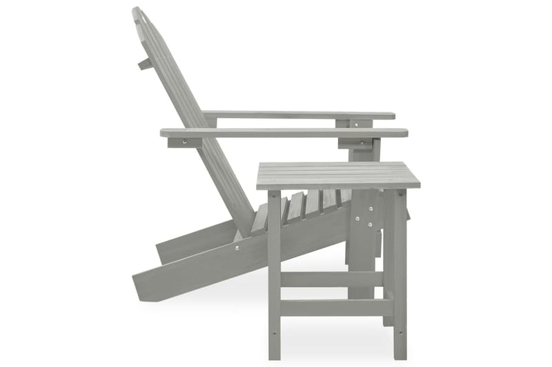Adirondackstol med bord massivt granträ grå - Grå - Utemöbler - Utestol & trädgårdsstol - Solstolar - Däckstol