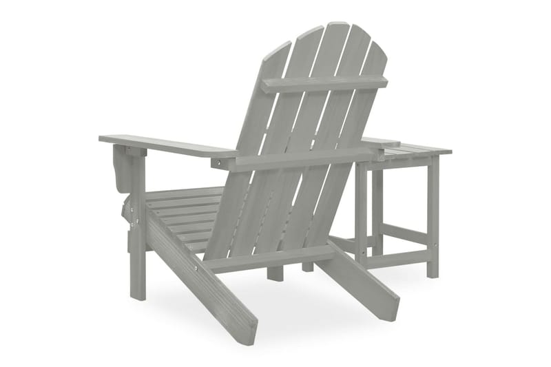 Adirondackstol med bord massivt granträ grå - Grå - Utemöbler - Utestol & trädgårdsstol - Solstolar - Däckstol