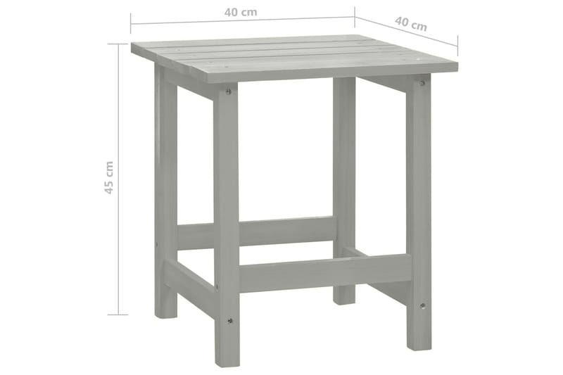 Adirondackstol med bord massivt granträ grå - Grå - Däckstol