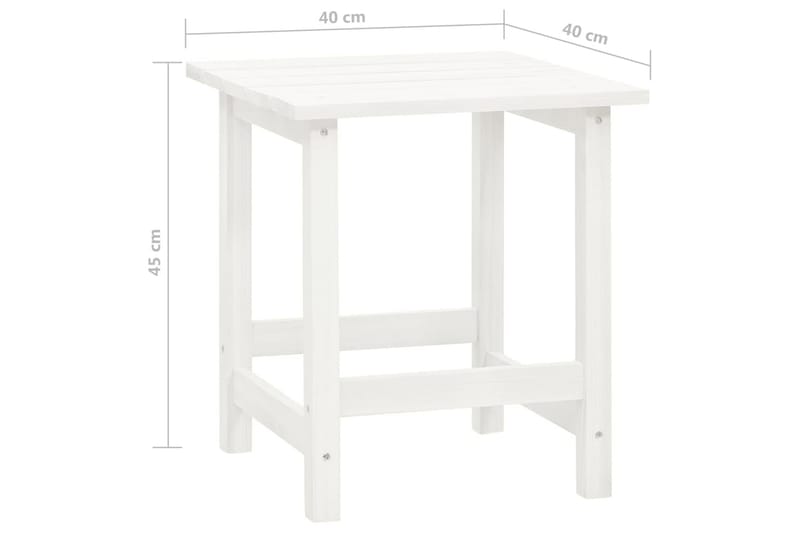 Adirondackstol med bord massivt granträ vit - Vit - Utemöbler - Utestol & trädgårdsstol - Solstolar - Däckstol