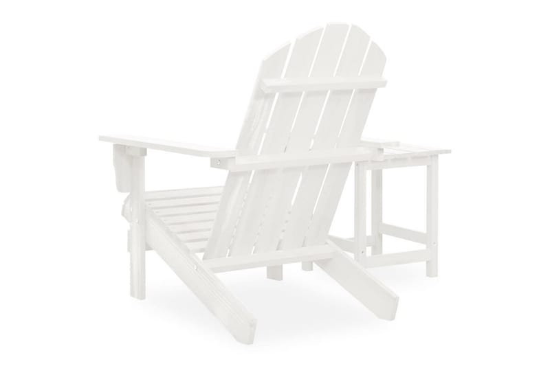 Adirondackstol med bord massivt granträ vit - Vit - Utemöbler - Utestol & trädgårdsstol - Solstolar - Däckstol