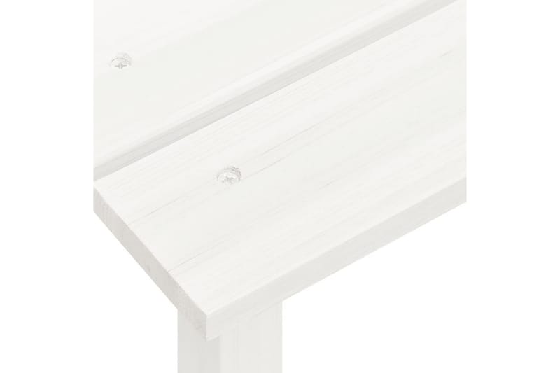 Adirondackstol med bord massivt granträ vit - Vit - Utemöbler - Utestol & trädgårdsstol - Solstolar - Däckstol