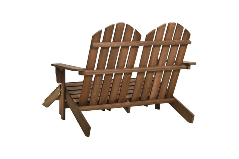 Adirondackstol med fotpall 2-sits brun granträ - Brun - Utemöbler - Utestol & trädgårdsstol - Solstolar - Däckstol